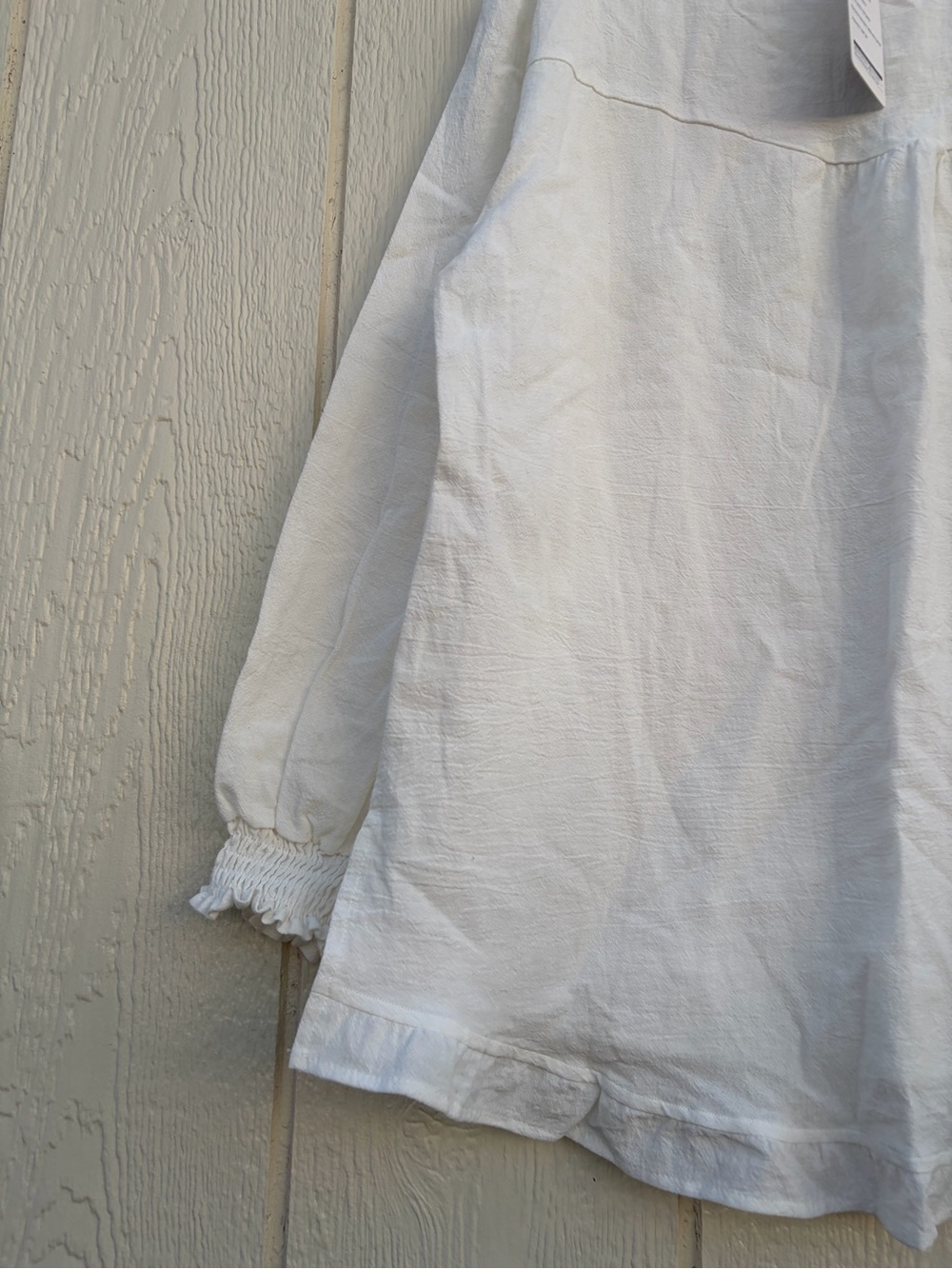 Fashion White Ruffled Hem Long Sleeve Blouse Women’s Size S - Picture 11 of 14